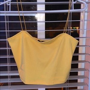 F21 YELLOW TUBE CROP TOP W THIN STRAPS